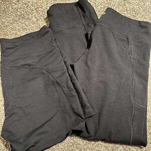 2 Black Leggings Pants. 1 black Leggings Shorts